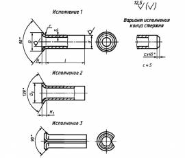 Заклепки пустотелые и полупустотелые ГОСТ 12638-12